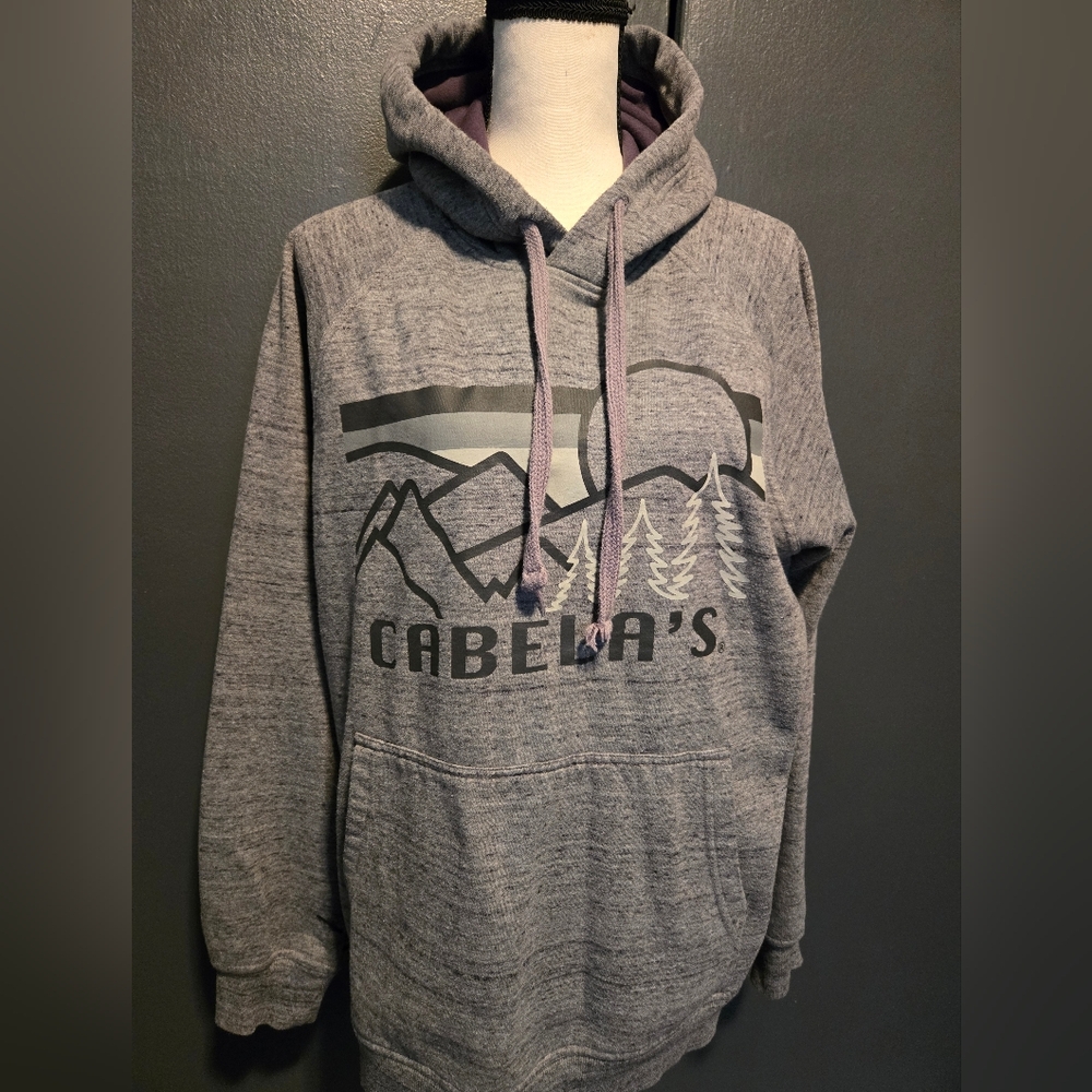Cabela's Heather Gray Mountain Hoodie Sz M. Euc.